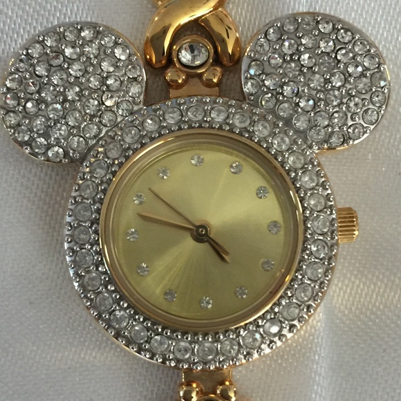 Disney Time Works Accessories - Pave' Crystal Bezel Women's Mickey Mouse Watch